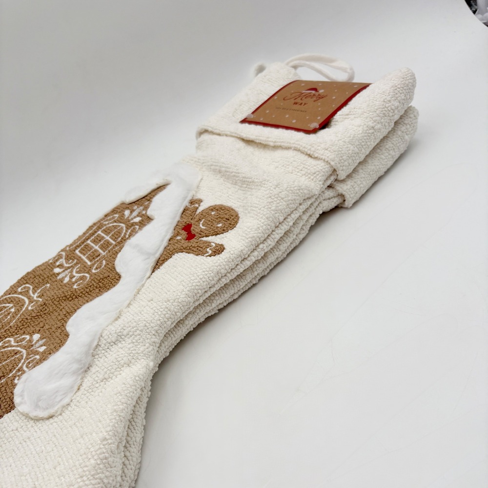 Merry Way Gingerbread Man Set of 2 House Christmas Stockings Embroidered Holiday - Picture 4 of 6